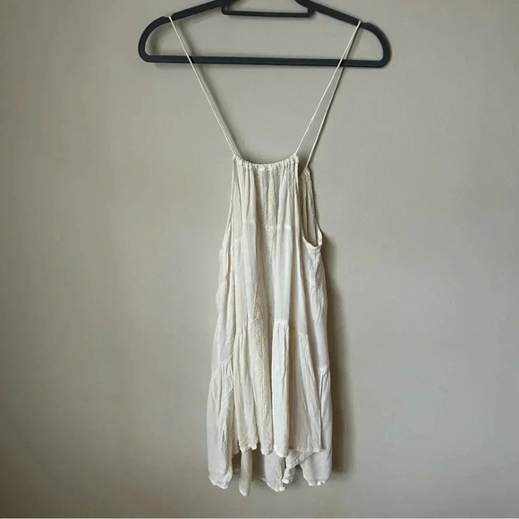 Raviya Cream Ivory Slip Sleeveless Mini Boho Embroidered Babydoll Dress Small - Picture 5 of 7